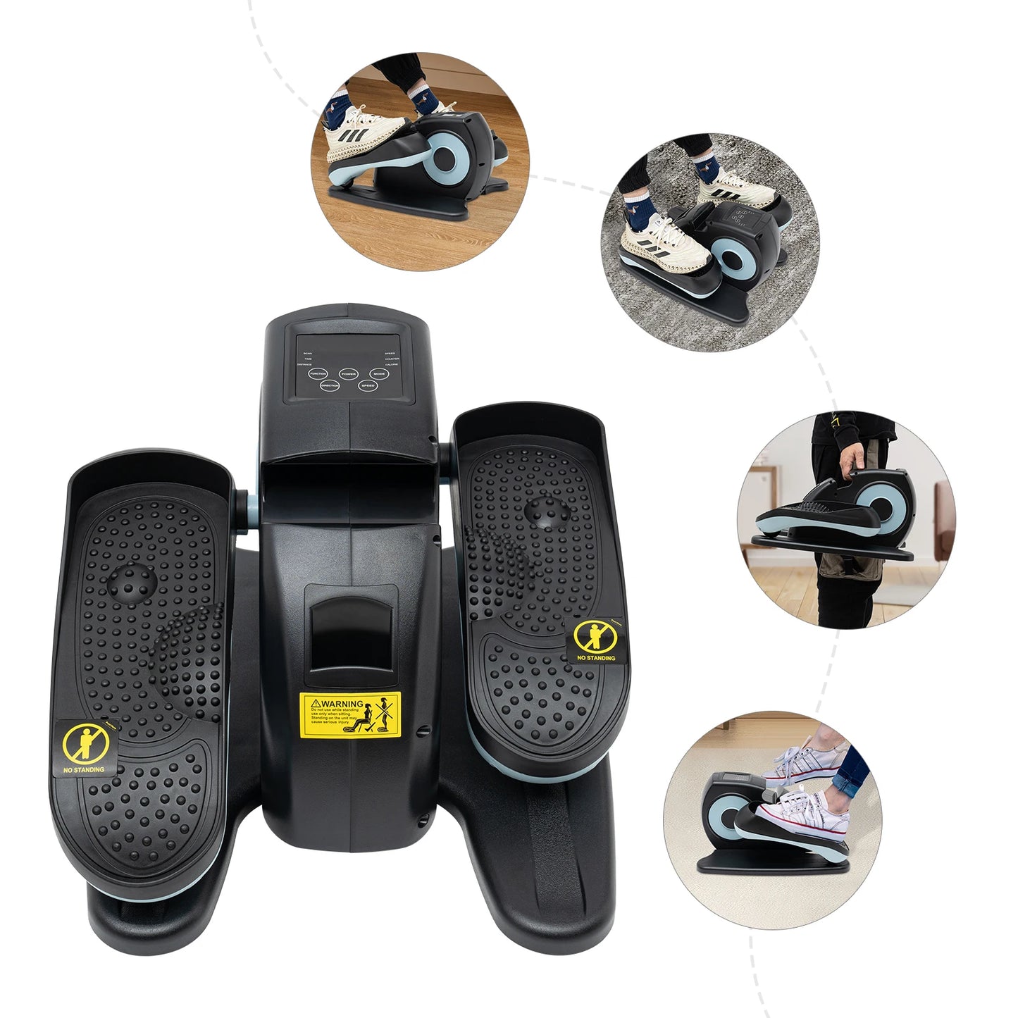 Portable Under-desk Elliptical Seated Leg-foot Pedal Exerciser