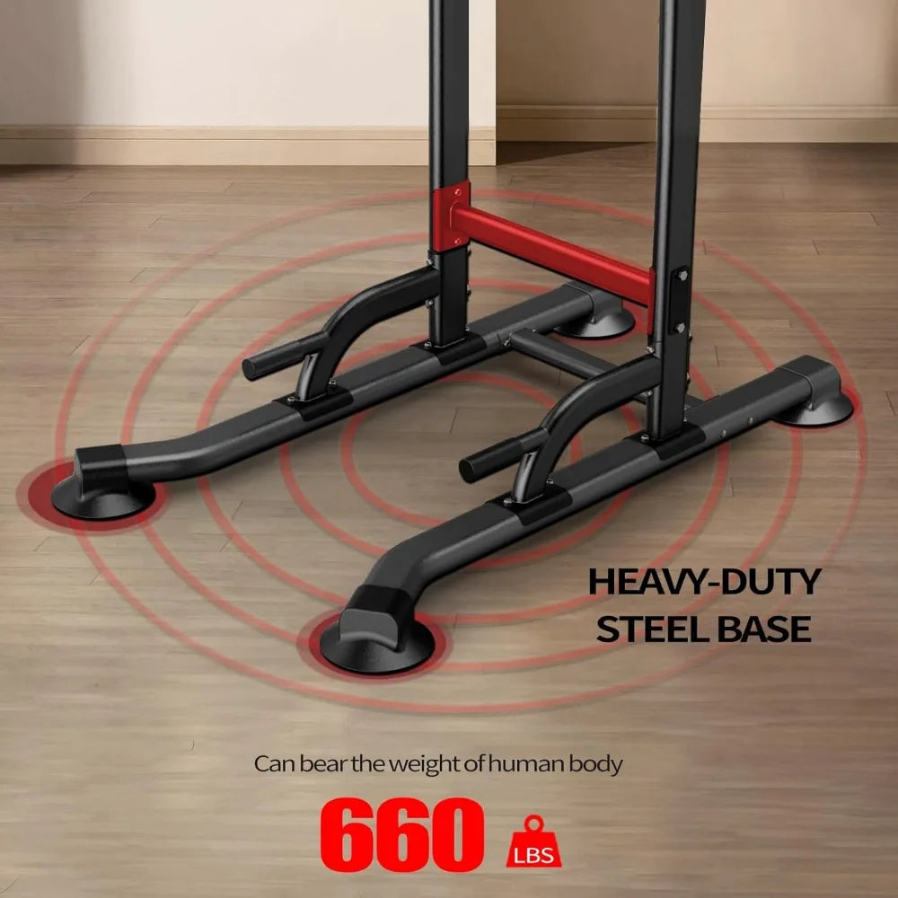 Multi- Function Adjustable Height  Power Tower  Fitness Workout Station