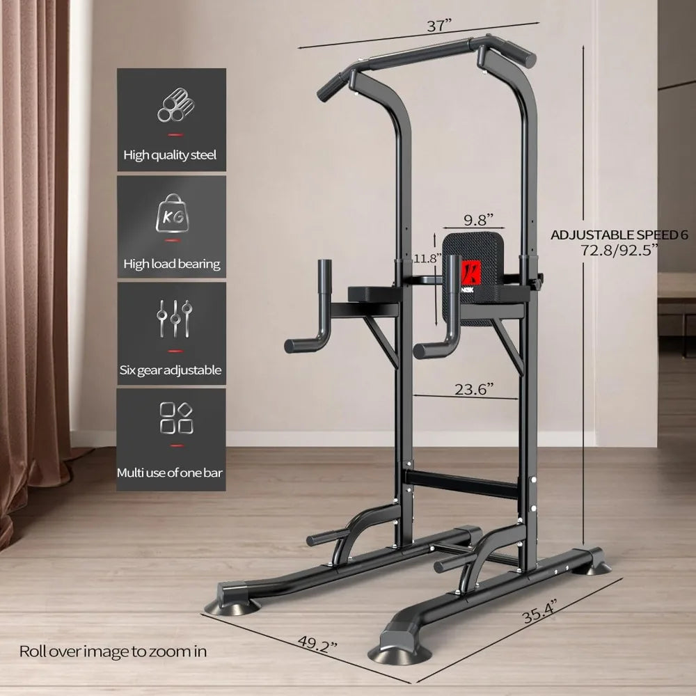 Multi- Function Adjustable Height  Power Tower  Fitness Workout Station