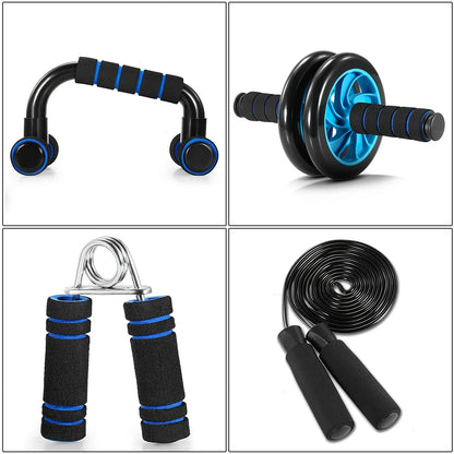 Multiple Exercise Abdominal Wheel Roller Stretch Trainer Set