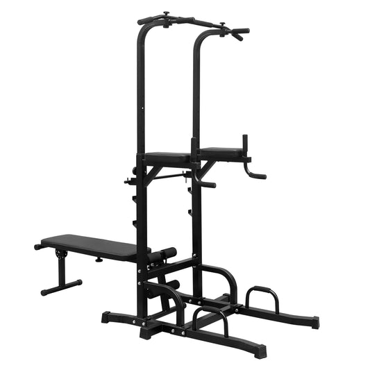 Adjustable Height Power Tower Bench Pull Up Bar Dip Station