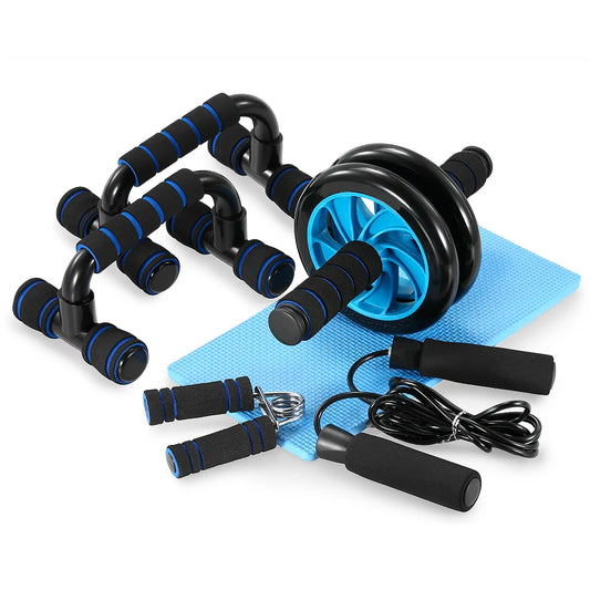 Multiple Exercise Abdominal Wheel Roller Stretch Trainer Set