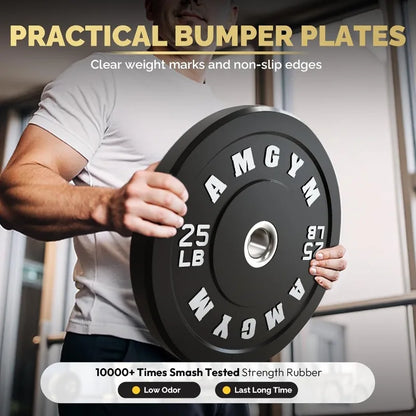 Steel Bumper  Rubber Coated Barbell  Free Weight Plate Sets
