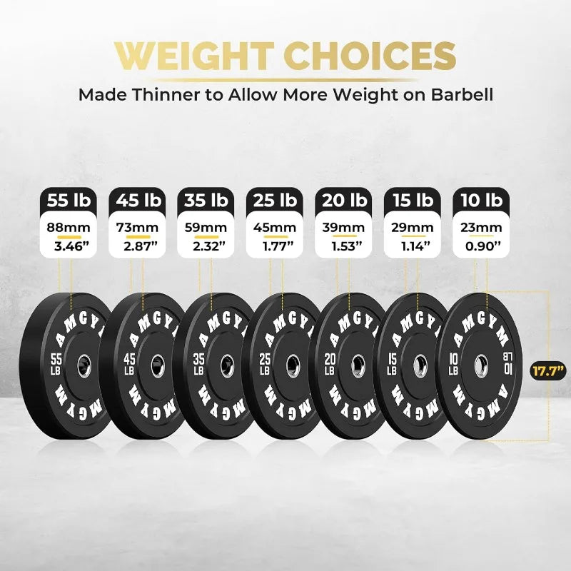 Steel Bumper  Rubber Coated Barbell  Free Weight Plate Sets