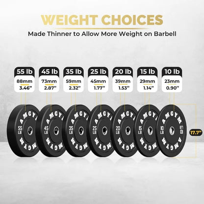 Steel Bumper  Rubber Coated Barbell  Free Weight Plate Sets