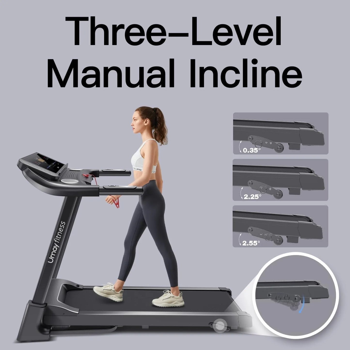 Folding Incline Quiet Brushless Pulse Sensors Treadmill