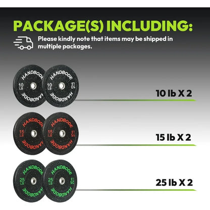 High Bounce Bumper Barbell Weight Plate Set